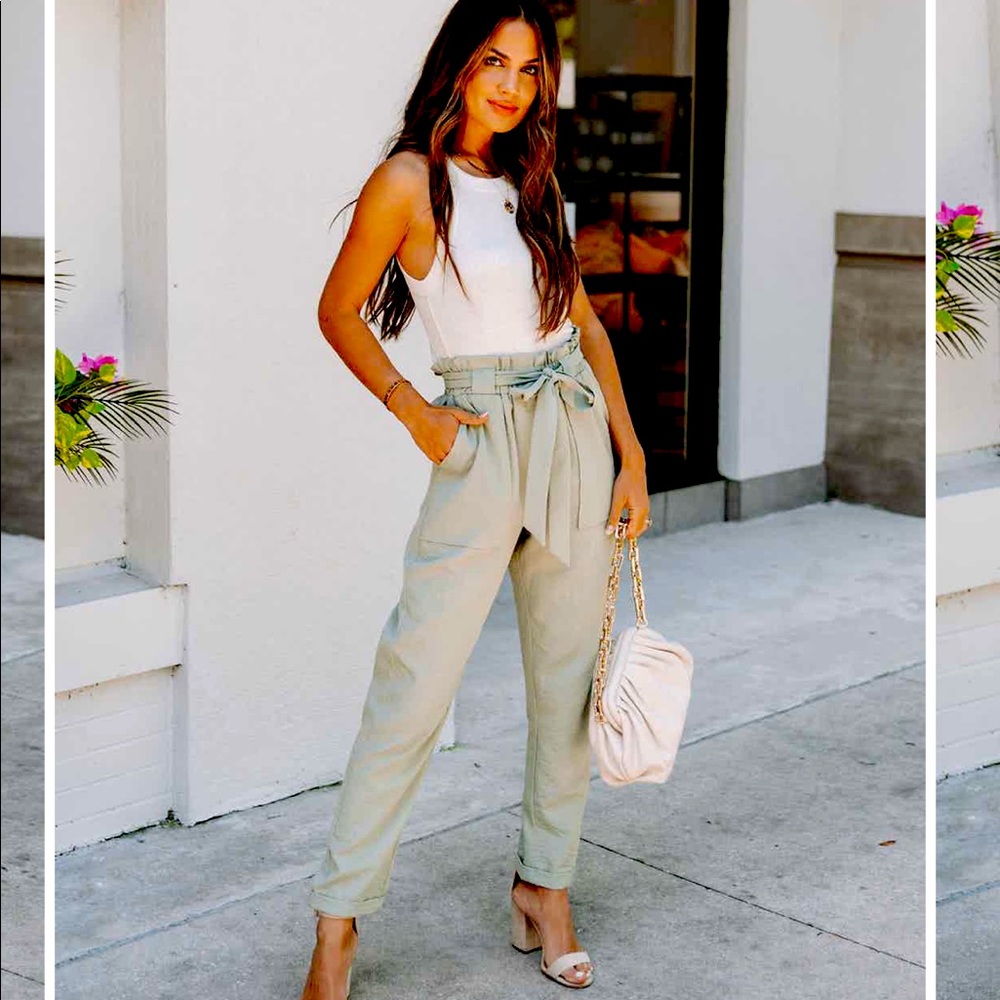 Navy DO+BE High Wasted Tie Pants